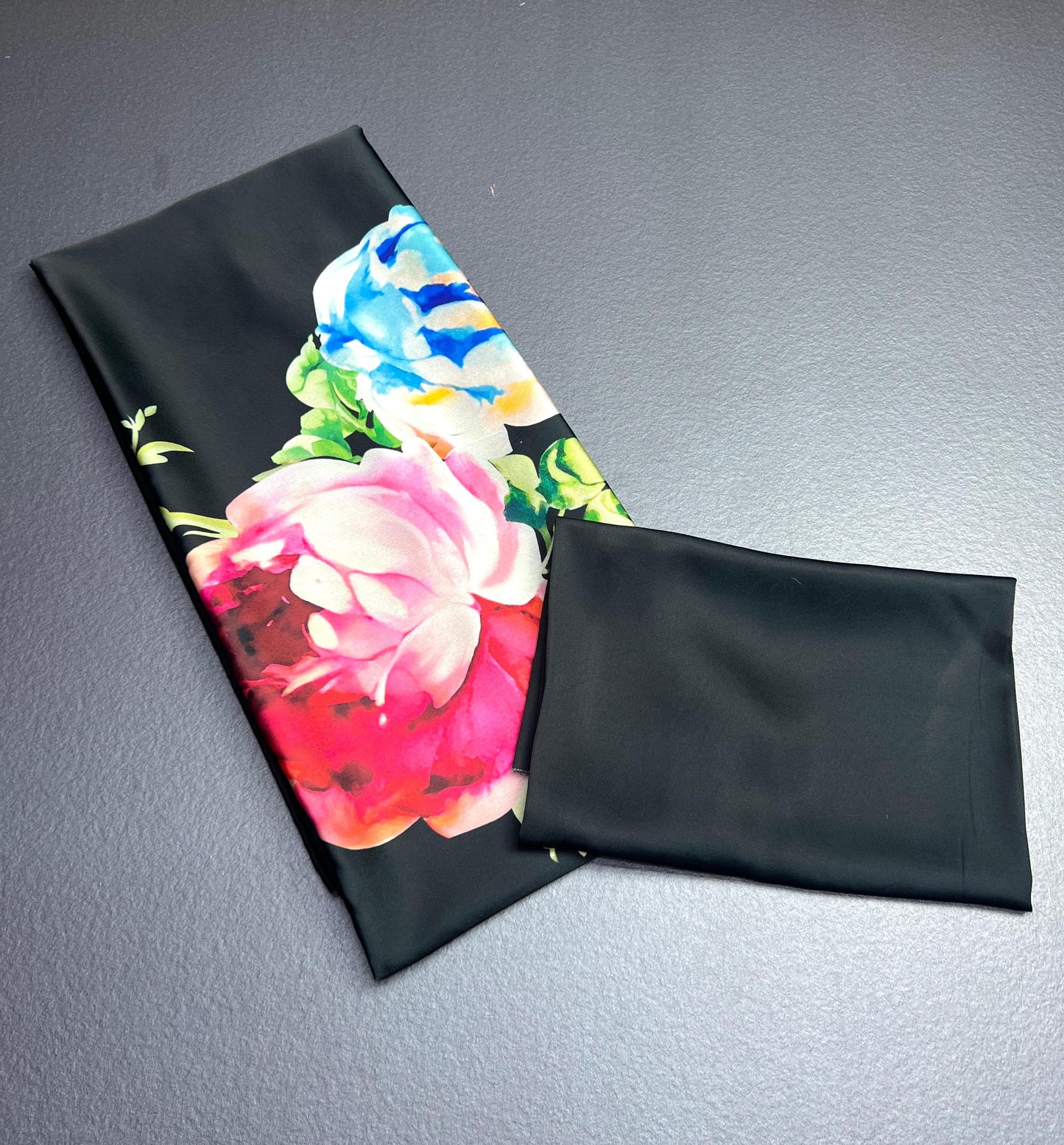 Firozi Floral Digital Printed  Original Japan Satin (Devsena satin)