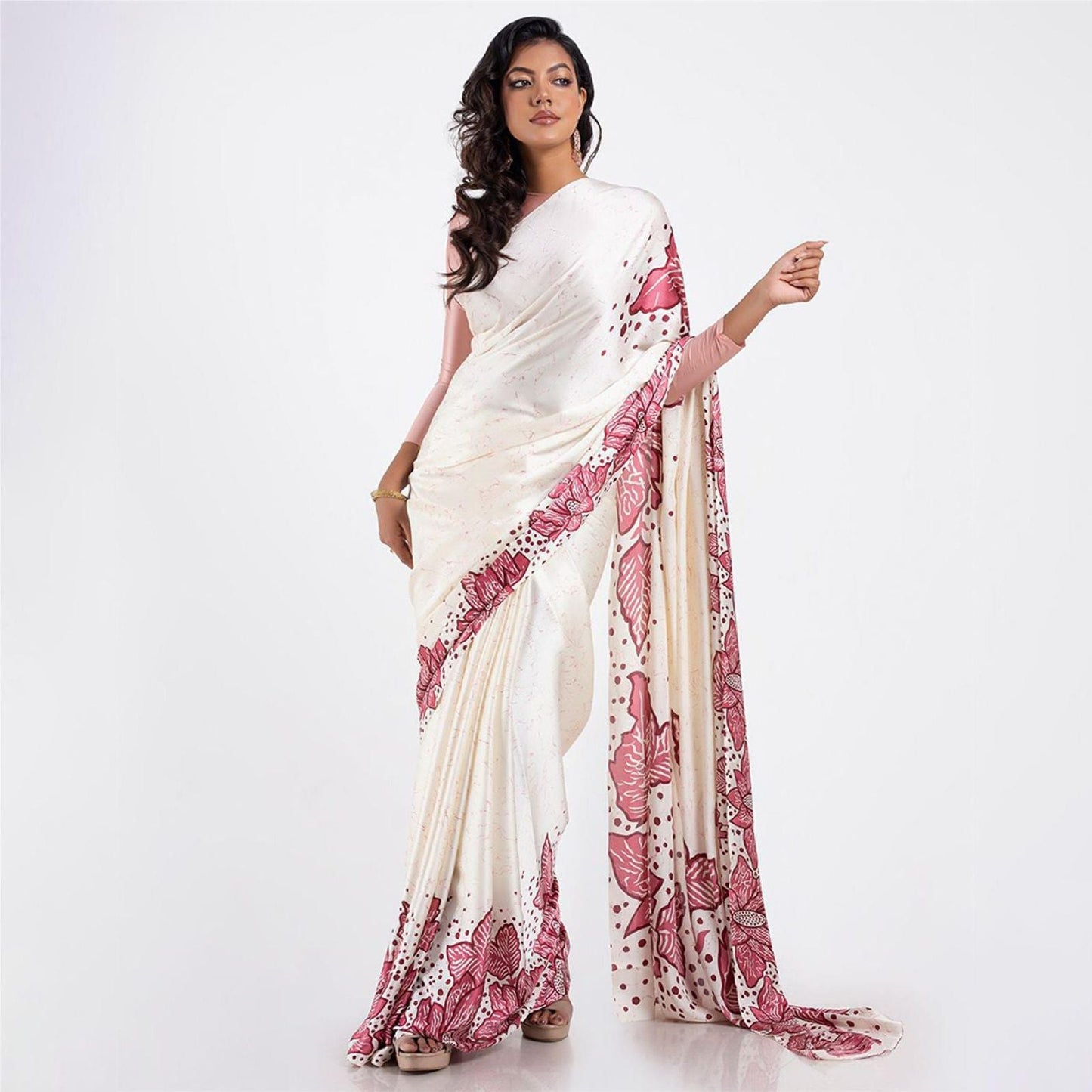 Printed Original Premium Japan Satin Saree