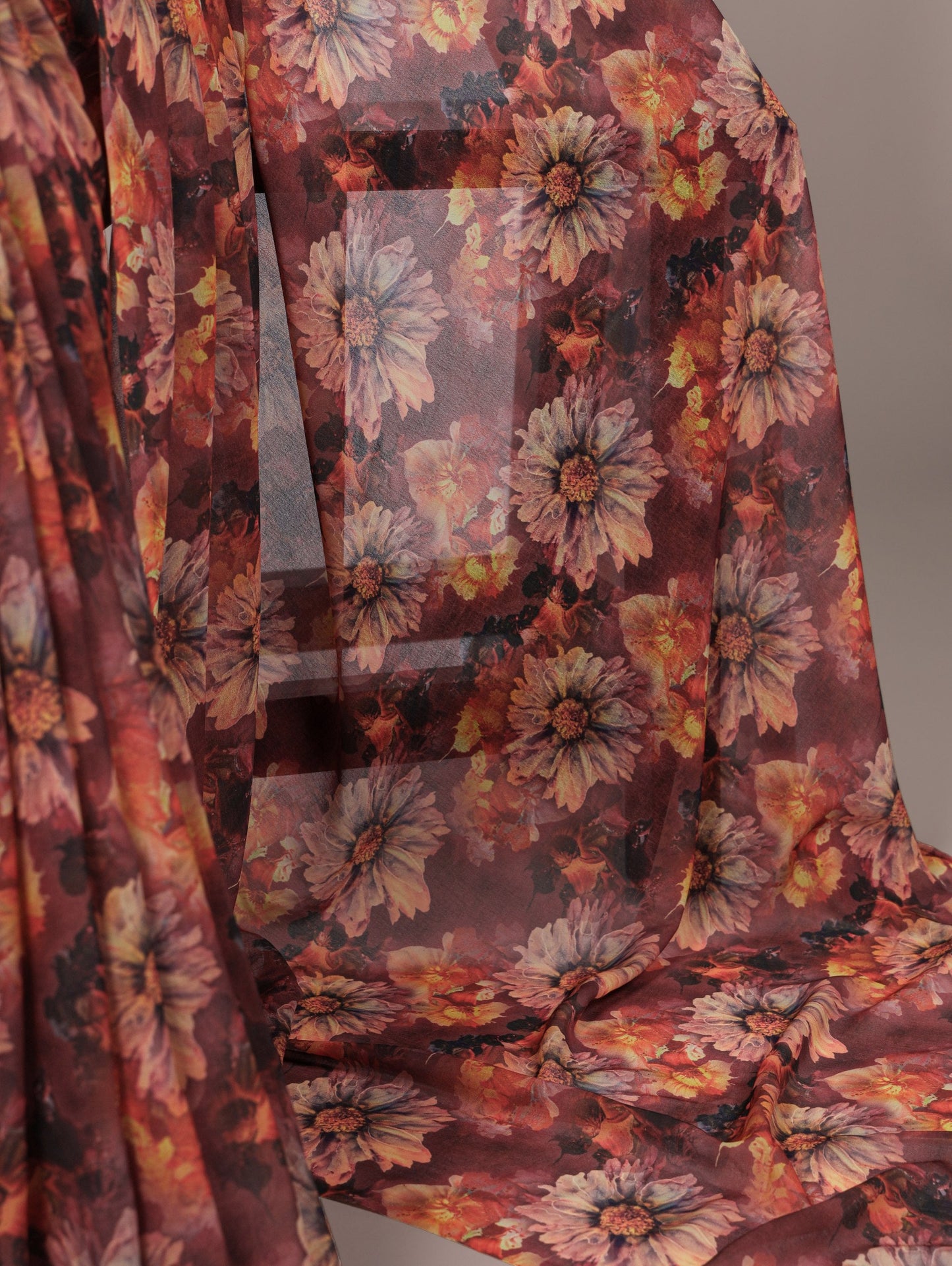 Trendy Floral Print Saree