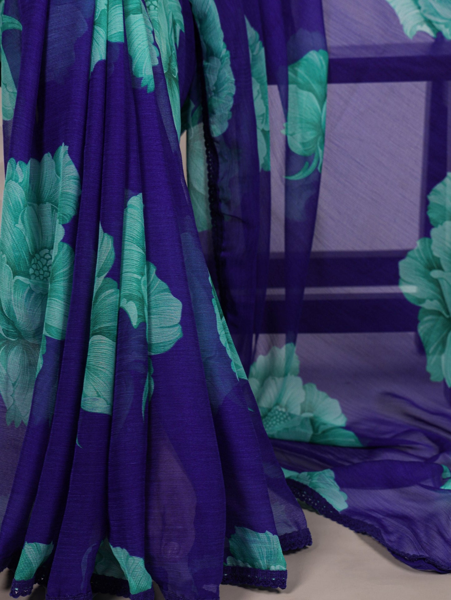 Printed Saree with Big Flowers