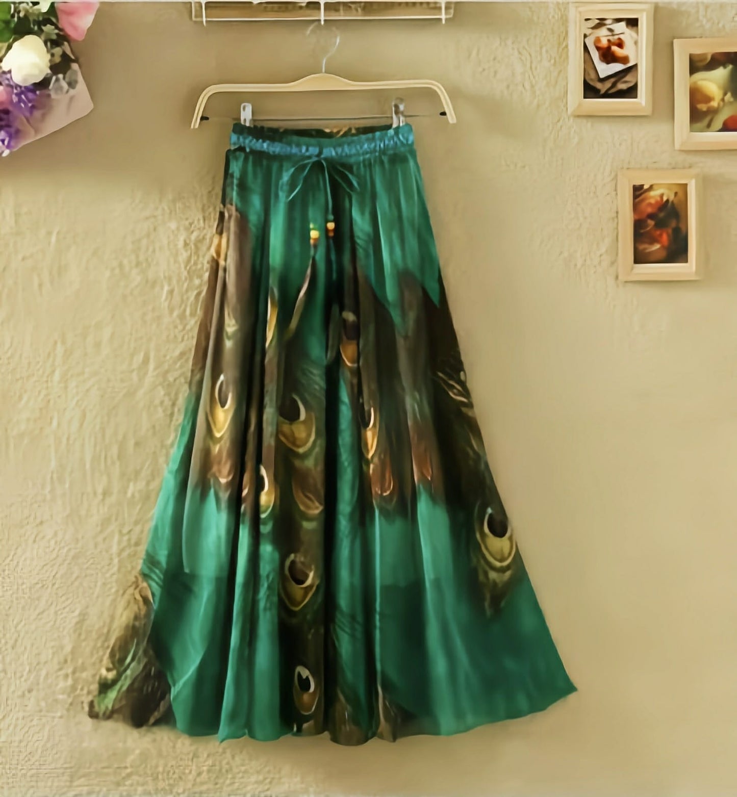 Rose Dust Flared Skirt – Soft Floral Rayon Skirt for Women