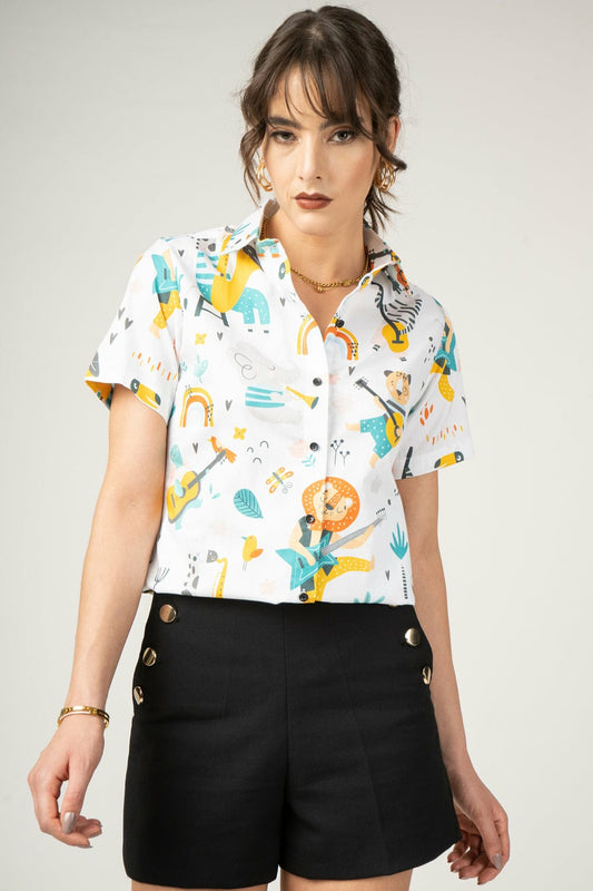 Cartoon print rayon shirt for women TFY

Quirky casual digital printed shirt India

TFY Cartoon Jam fun shirt for girls

