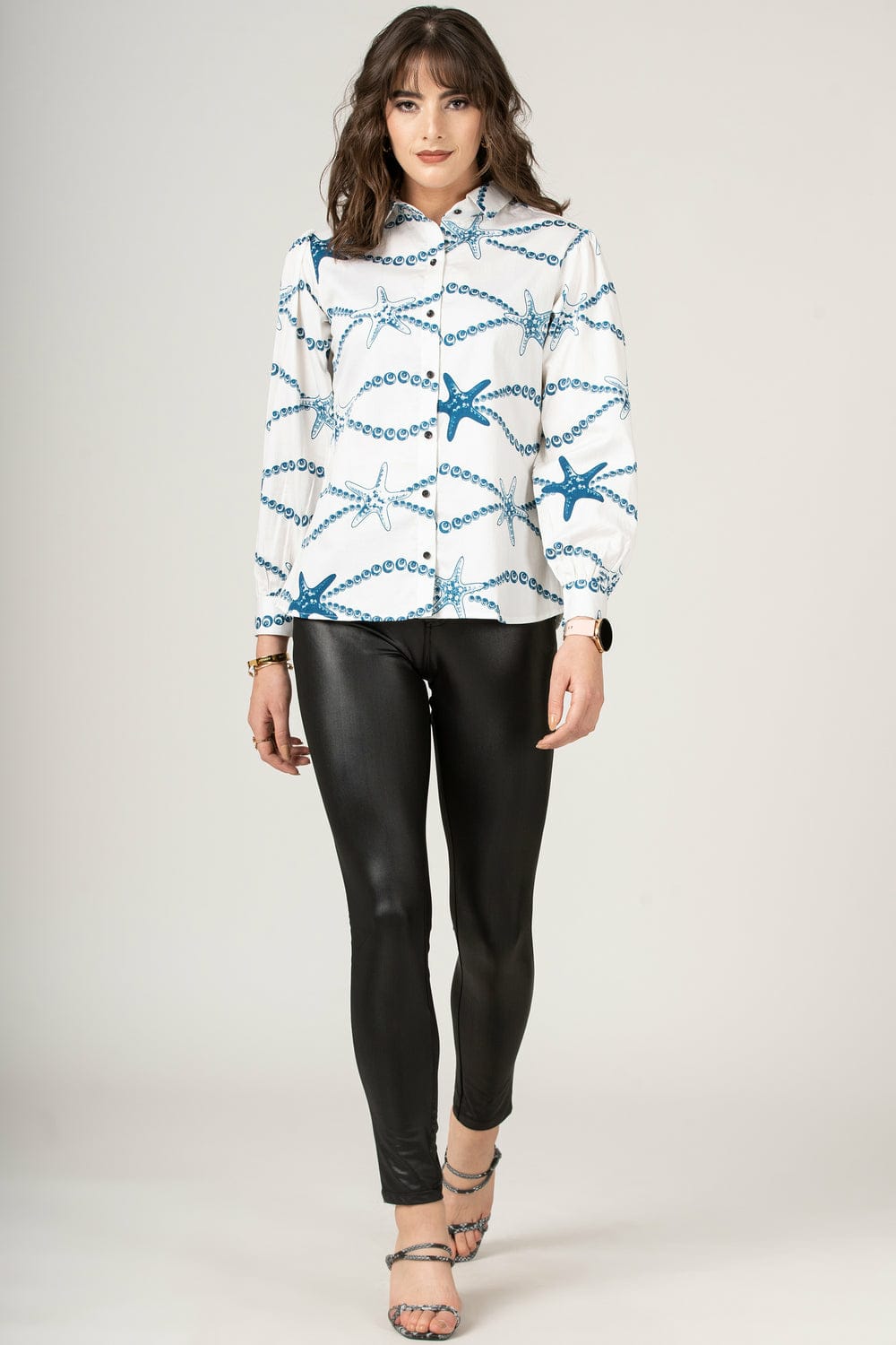 Sea breeze print rayon shirt TFY Ethnic

Coastal vibe digital print shirt for women

Blue abstract rayon casual shirt India

