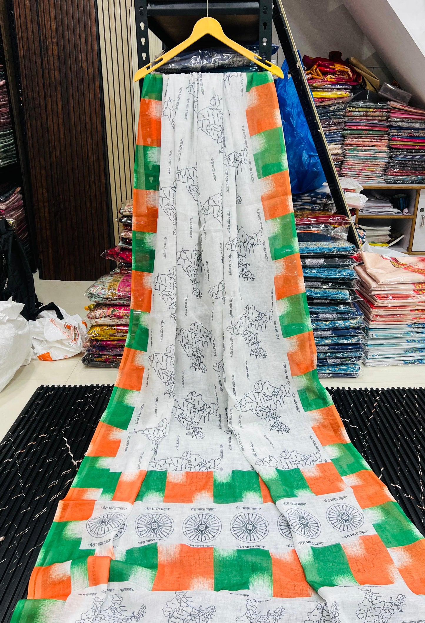 Tiranga Edition Linen Cotton Saree with HD Print & Mono Silk Blouse