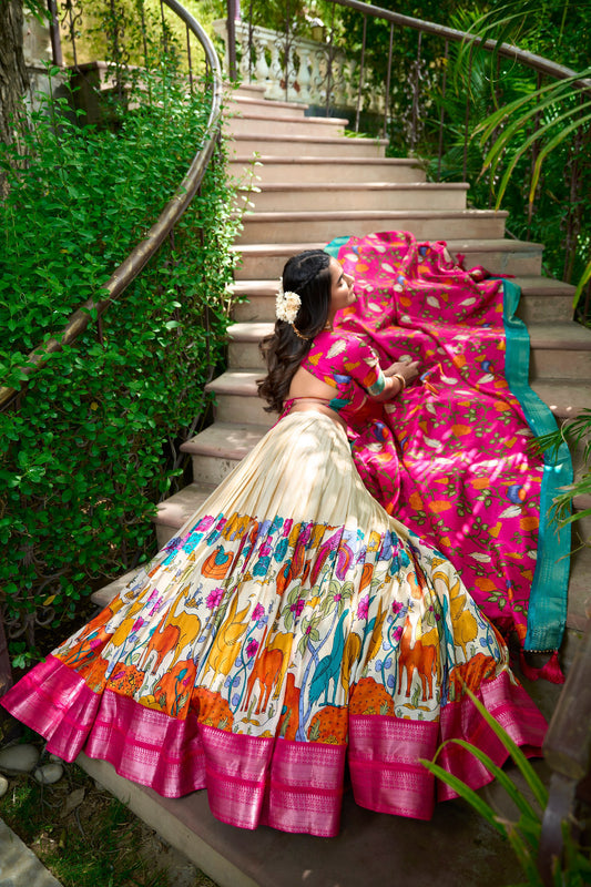 Kalamkari Dola silk charm 🪸 🌷Lehenga Choli🌷